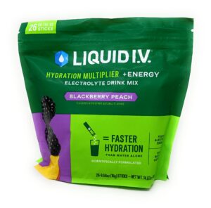 Liquid IV hidratacion multiplicador sabor mora durazno paquete