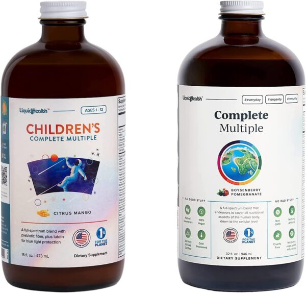LIQUIDHEALTH multivitamínico líquido para adultos y niños botella