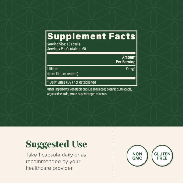 Version 1.0.0 Píldoras veganas de litio orotate en blíster