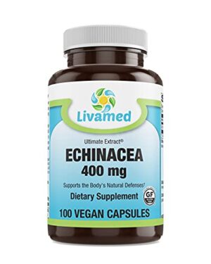 Version 1.0.0 Livamed Echinacea 400 mg cápsulas vegetarianas frasco del suplemento
