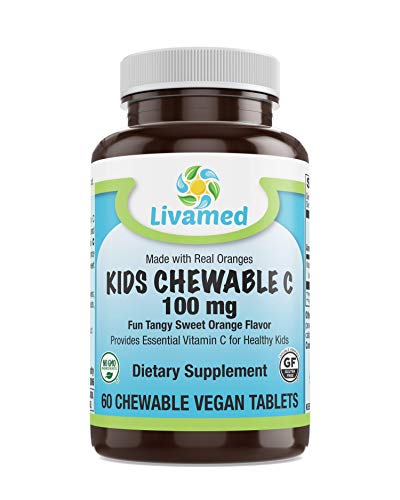 Livamed tabletas masticables vitamina c para niños envase frontal