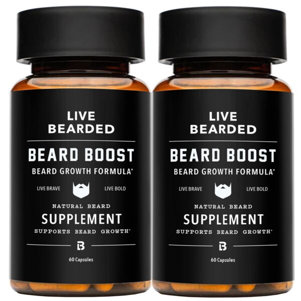 Frente del frasco de Live Bearded Beard Boost