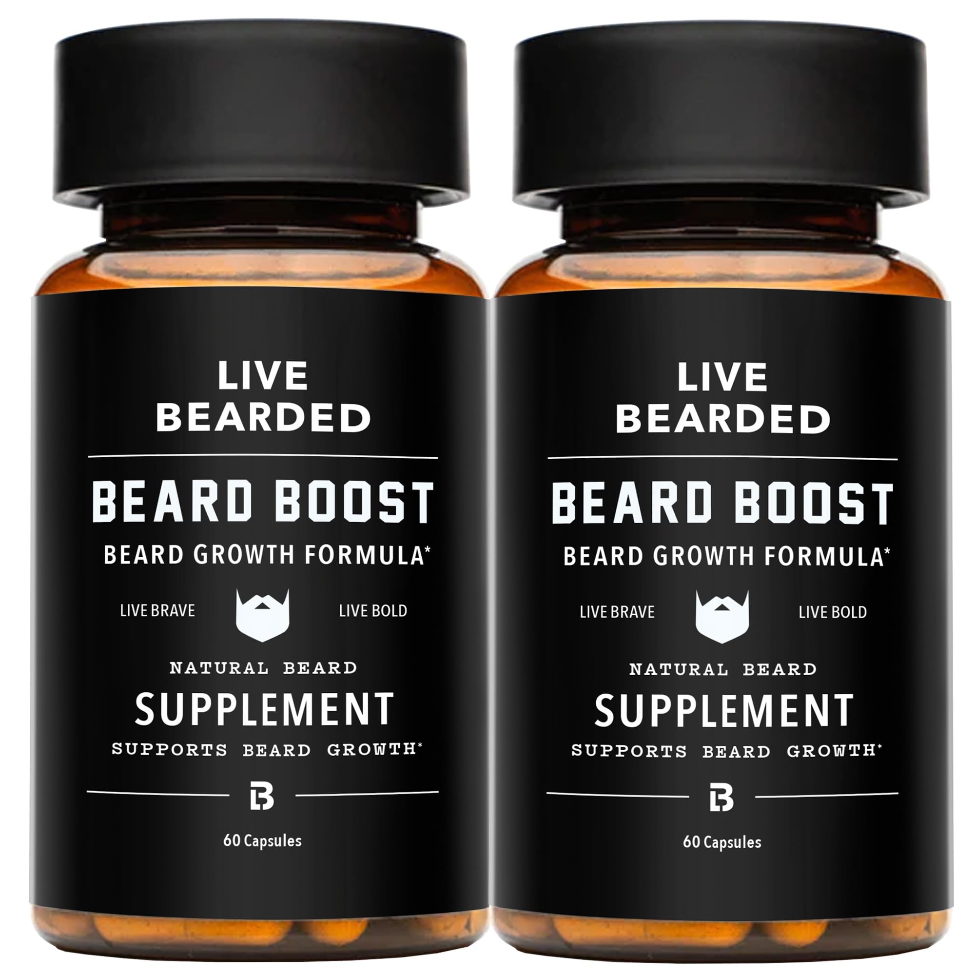 Live Bearded Beard Boost Capsules with Biotin, Silica, and Fo-Ti