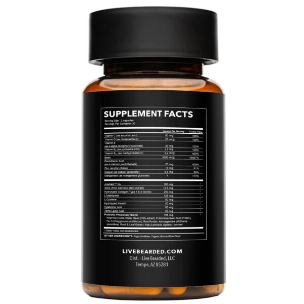 Etiqueta lateral del frasco Beard Boost