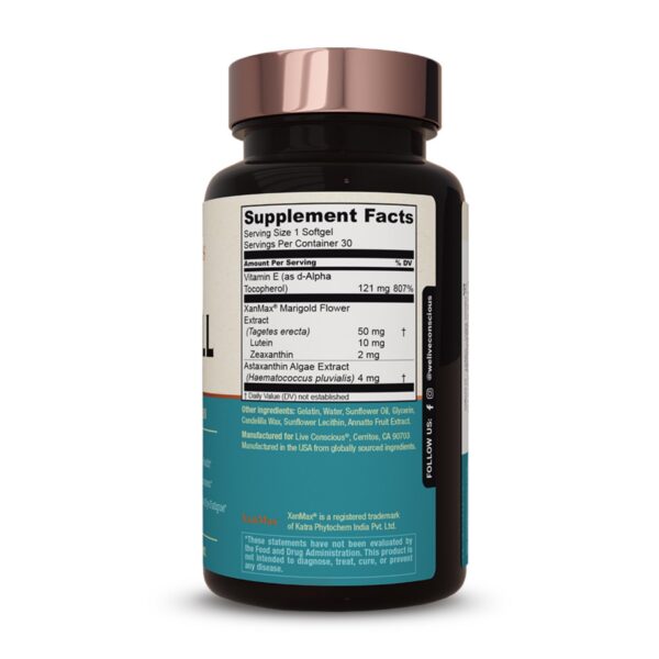 Version 1.0.0 Botella de vitaminas para ojos Live Conscious 30 cápsulas