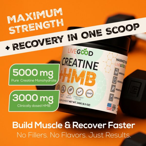 Etiqueta del producto LiveGood Creatine + HMB