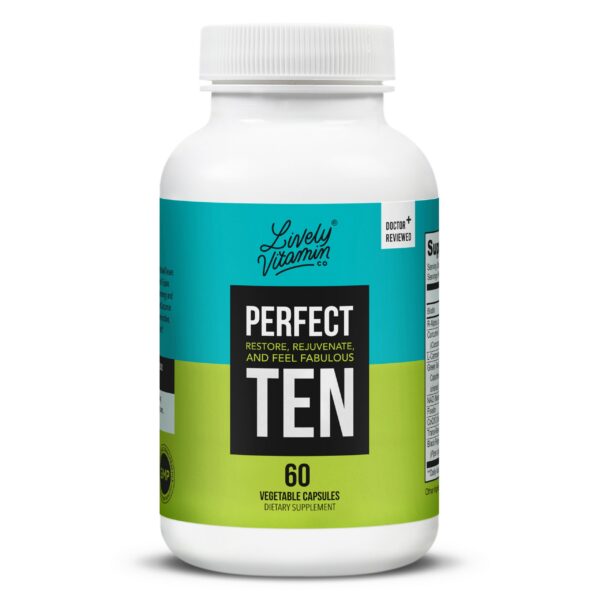 Perfect Ten gomitas LIVELY VITAMIN CO frente al envase