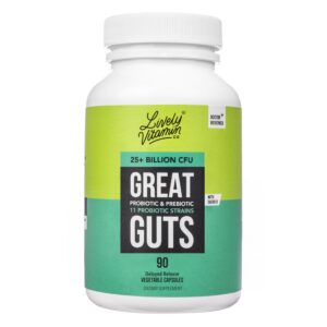 Version 1.0.0 Lively Vitamin Co Great Guts probiótico botella frontal