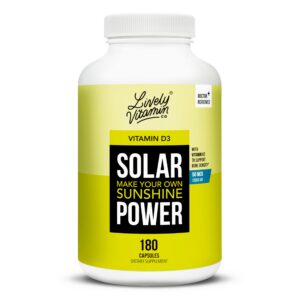 Version 1.0.0 LIVELY VITAMIN CO Solar Power D3 frasco frontal