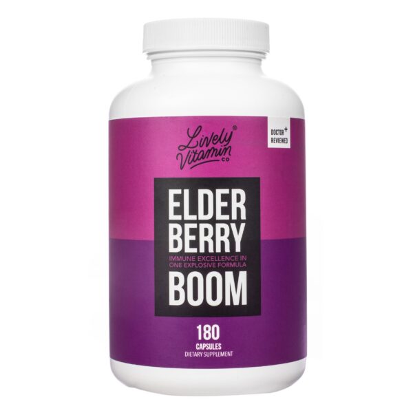 Version 1.0.0 Lively Vitamin Elderberry Boom suplemento inmunidad 180 cápsulas