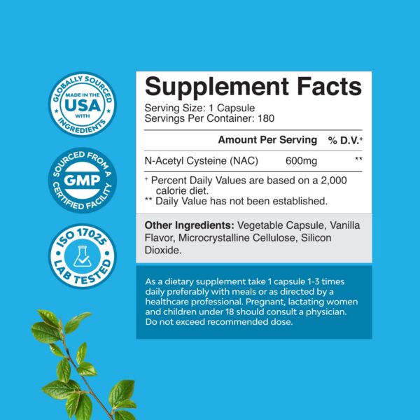 Suplemento NAC para apoyo pulmonar y desintoxicación