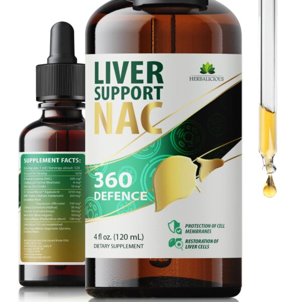 Liver Support NAC 360 Defense suplemento líquido para salud hepática