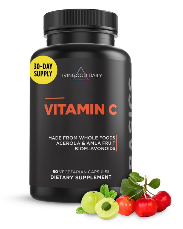 Frente del envase Livingood Daily vitamina C 60 cápsulas