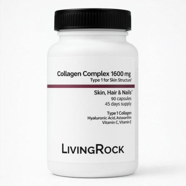 Etiqueta frontal LivingRock Collagen Complex 1600mg