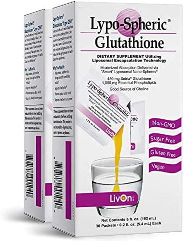 Frente del envase LivOn Lypo-Spheric Glutathione