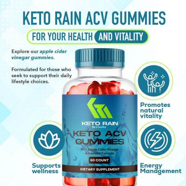 LIVORKA Keto Rain ACV Gummies etiqueta de botella