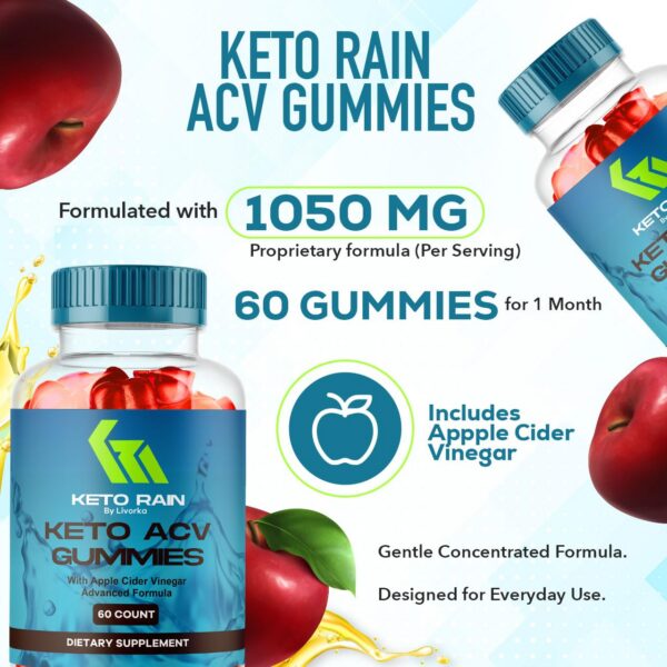 LIVORKA Keto Rain Gummies etiqueta detallada