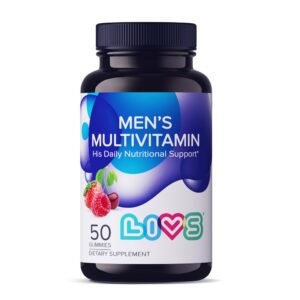 Frente del envase LIVS gomitas multivitamínicas para hombres