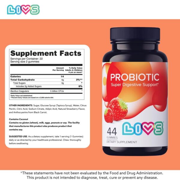 Frasco LIVS Probiotic Gummies