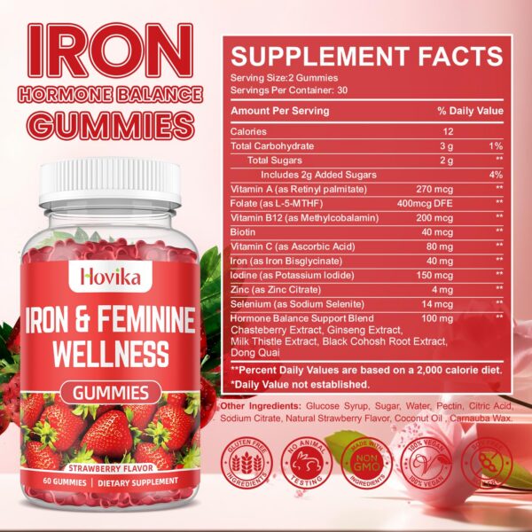 Livs Iron Gummies sabor fresa gomitas