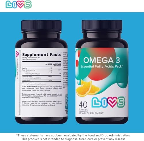 Envase de LIVS Omega 3 gummies