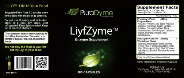 Etiquetas y cápsulas de LiyfZyme