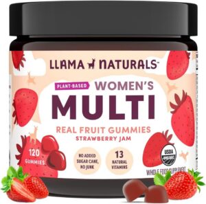 Llama Naturals gomitas para mujeres, etiqueta y frasco