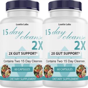 Loatia Labs 15 Day Cleanse 2X doble apoyo intestinal 60 cápsulas