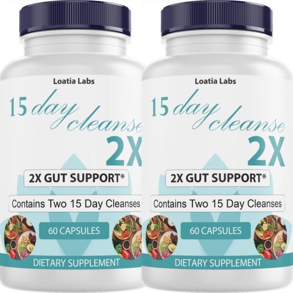 Loatia Labs 15 Day Cleanse 2X doble apoyo intestinal 60 cápsulas