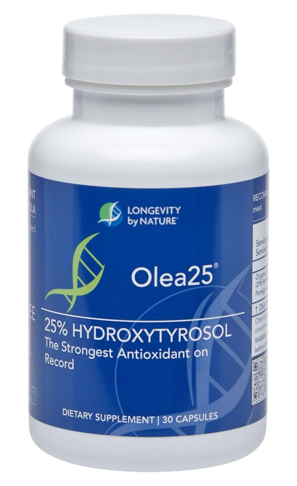 Cápsulas de extracto de hoja de olivo Longevity by Nature