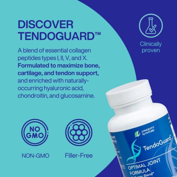 Frasco Tendoguard con etiqueta