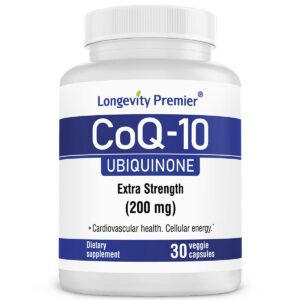 Frente de Longevity Premier CoQ10 100 mg cápsulas vegetales
