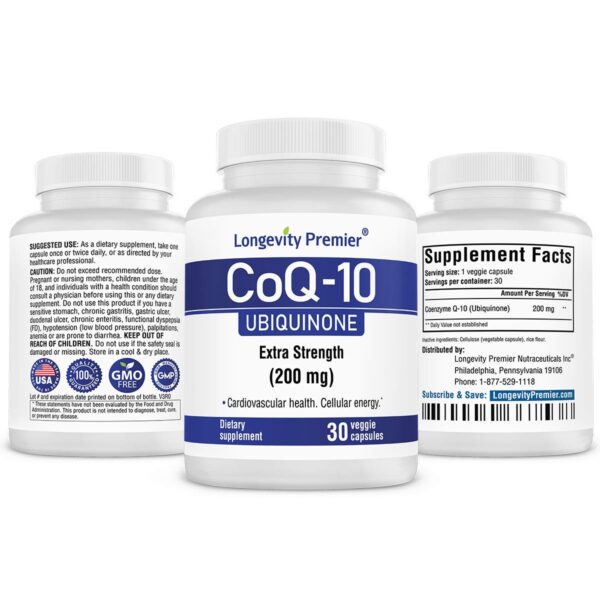 Etiqueta de Longevity Premier CoQ10 100 mg