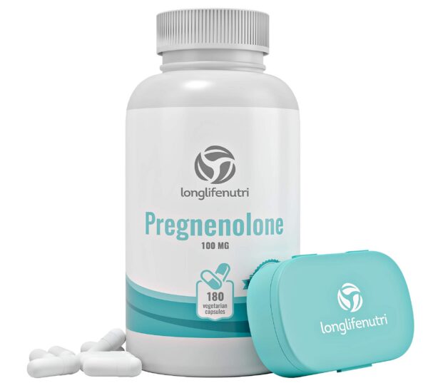 LongLifeNutri Pregnenolona 100mg 180 cápsulas vegetales botella