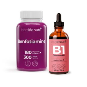 Frente del frasco LongLifeNutri Benfotiamina 300 mg