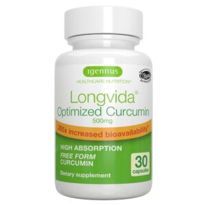 Longvida Curcumina Lipidada 500mg Igennus paquete frontal