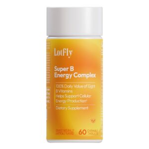 LOTFly complejo vitamina B polvo naranja sanguina botella 60 tabletas