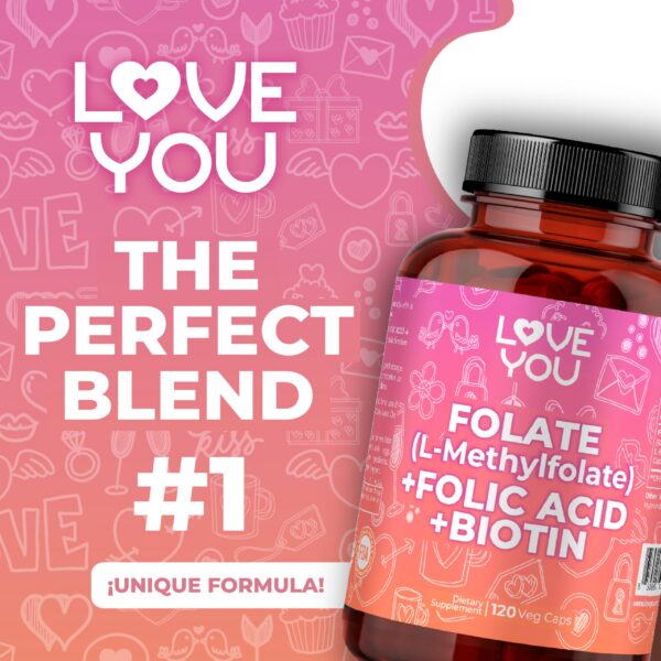 Frasco Love You Folato con etiqueta