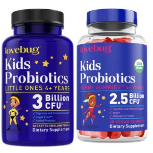Lovebug perlas probióticas multicepa para niños