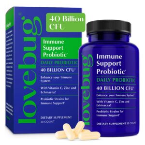 lovebug probióticos soporte inmunológico 30 cápsulas envase frontal