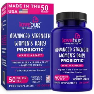 Lovebug soporte vaginal levadura y pH 30 cápsulas probióticos