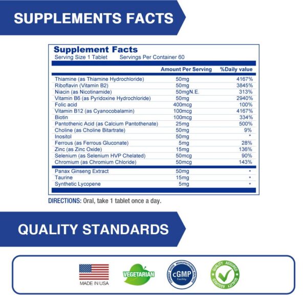 Etiqueta Lovita B Complex horograma