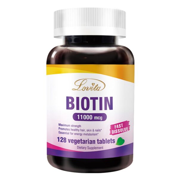 Lovita Biotina máxima potencia 11000mcg tabletas vegetales