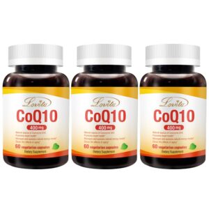 Frente de la caja Lovita CoQ10 400 mg vegano