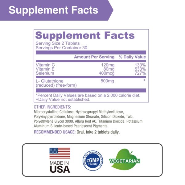 Frasco Lovita Glutathione Complex 500 mg