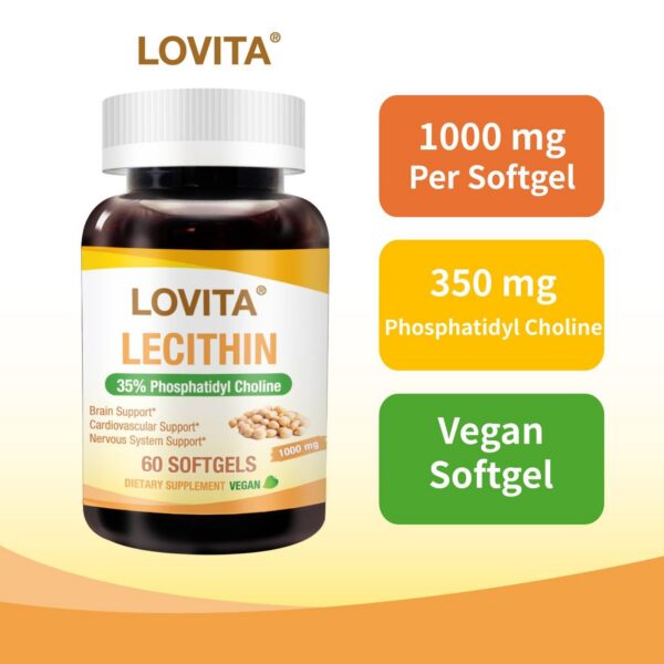 Cápsula blanda de Lecithin 1000 mg en primer plano
