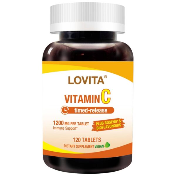 Lovita vitamina c liberción prolongada paquete estándar 120 tabletas veganas