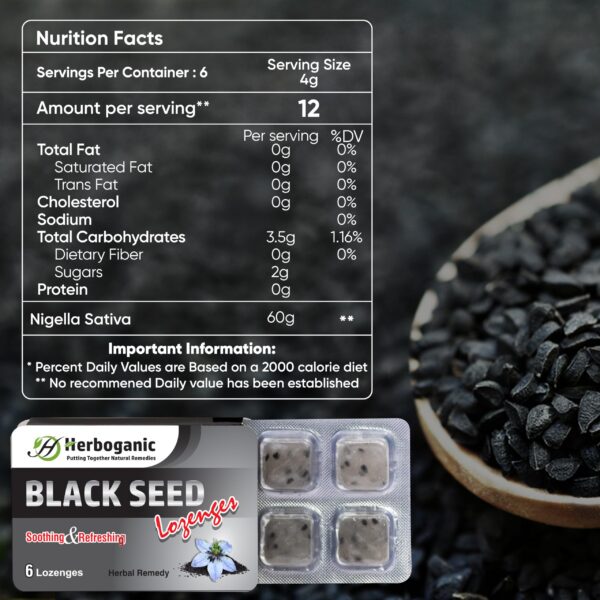 Lozenges HERBOGANIC semilla negra en presentación raíz