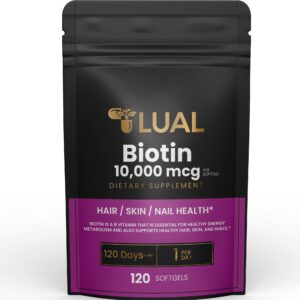LUAL Biotina SoftGels etiqueta frontal