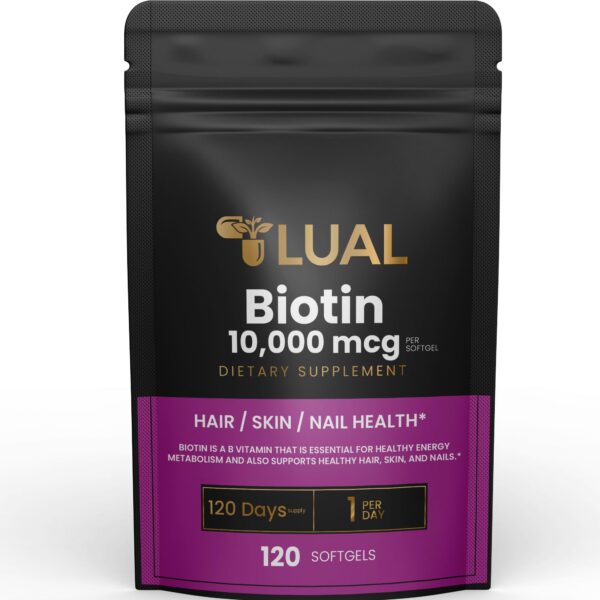 LUAL Biotina SoftGels etiqueta frontal